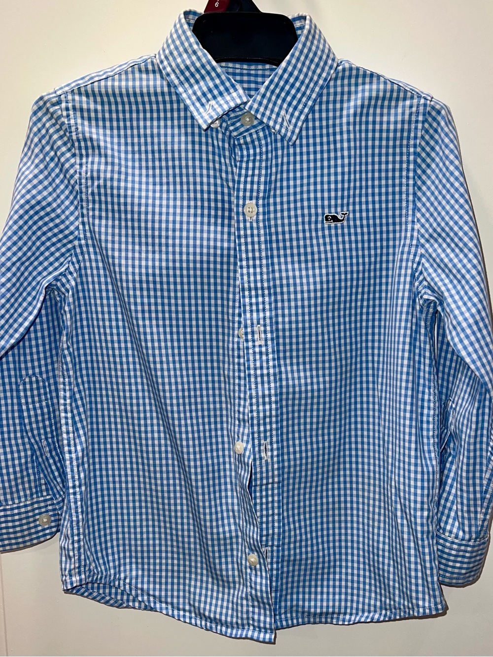 Boys Vineyard Vines Blue Gingham Button-Down Shirt
